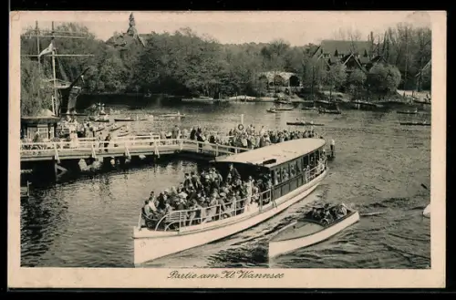 AK Berlin-Wannsee, Bootspartie auf dem kleinen Wannsee