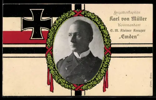 AK Fregattenkapitän Karl von Müller, Kommandant des Kleinen Kreuzers Emden