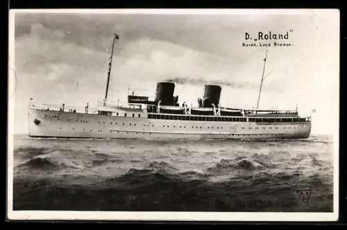 AK Passagierschiff Roland vom Norddeutschen Lloyd Bremen in Seitenansicht