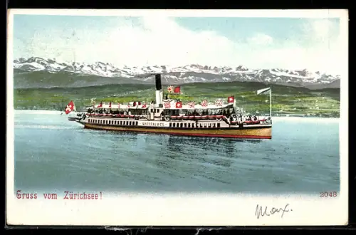 AK Schweizer Salondampfer Waedensweil auf dem Zürichsee