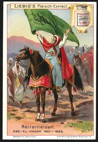 Sammelbild Liebig, Reiterhelden, Abd-el-Kader, 1807-1883