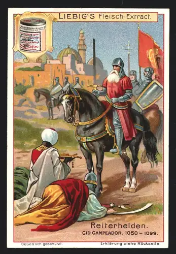 Sammelbild Liebig, Reiterhelden, Cid Campeador, 1050-1099