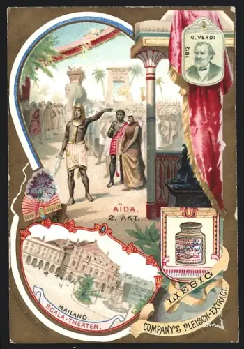 Sammelbild Liebig, Mailand, Scala-Theater, Aida, II. Akt, G. Verdi