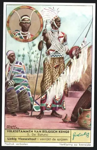 Sammelbild Liebig, Volksstammen van Belgisch Kongo, De Batutsi