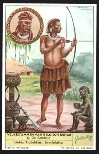 Sammelbild Liebig, Volksstammen van Belgisch Kongo, De Bambala