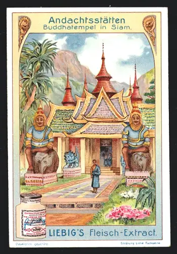 Sammelbild Liebig, Andachtsstätten, Buddhatempel in Siam