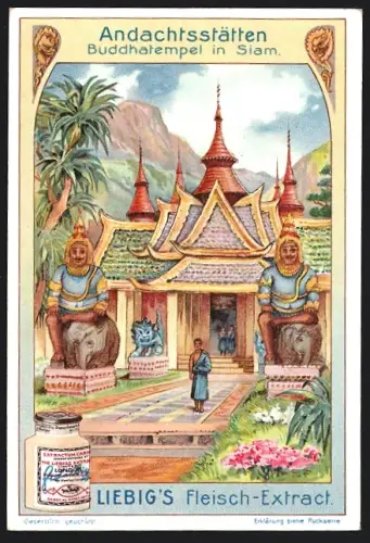 Sammelbild Liebig, Andachtsstätten, Buddhatempel in Siam