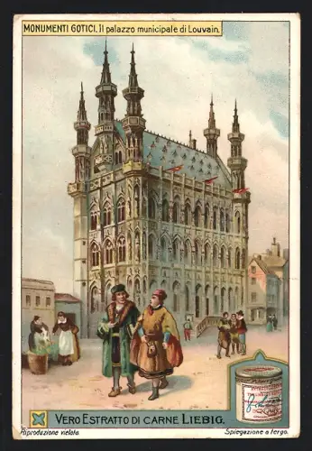 Sammelbild Liebig, Monumenti Gotici, Il palazzo municipale di Louvain