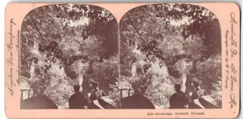 Stereo-Fotografie Keystone View Company, St. Louis, Ansicht Dunkeld, Hermitage