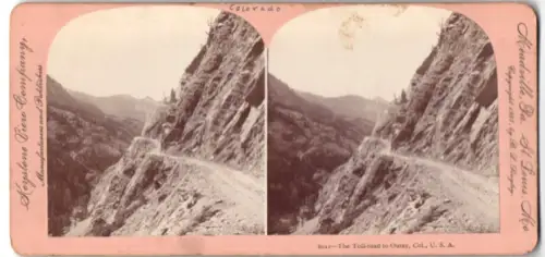 Stereo-Fotografie Keystone View Company, St. Louis, Ansicht Ouray, CO, Toll road to Ouray