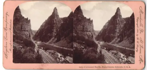 Stereo-Fotografie Keystone View Company, St. Louis, Ansicht Black Canyon, CO, Currecanti Needle