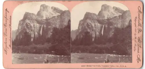 Stereo-Fotografie Keystone View Company, St. Louis, Ansicht Yosemite Valley, CA, Bridal Veil Falls