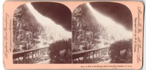 Stereo-Fotografie Keystone View Company, St. Louis, Ansicht Black Canyon, CO, Rift in the Rocks