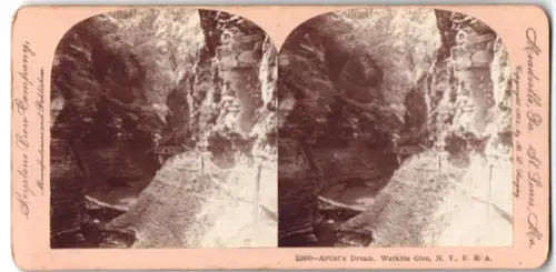 Stereo-Fotografie Keystone View Company, St. Louis, Ansicht Watkins Glen, NY, Artist`s Dream