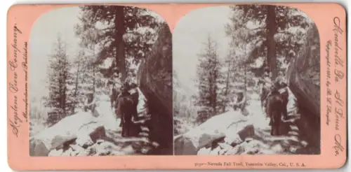 Stereo-Fotografie Keystone View Company, St. Louis, Ansicht Yosemite Valley, CA, Nevada Fall Trail
