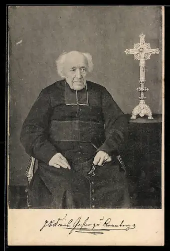 AK Portrait Johann Baptist Kraus mit Kruzifix