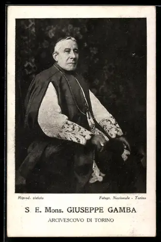 AK S. E. Mons. Giuseppe Gamba, Arcivescovo di Torino