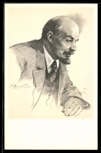 AK Portrait von Lenin im Anzug