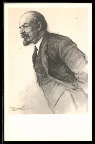 AK Portrait von Lenin im Anzug