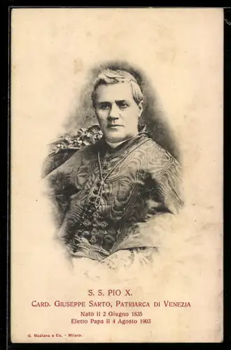 AK Papst Pius X., Kardinal Giuseppe Sarto, Patriarch von Venedig