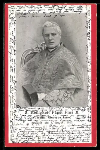 AK Papst Pius X., Kardinal Giuseppe Sarto, Patriarch von Venedig, gewählt 4.8.1903