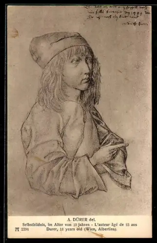 AK Selbstbildnis von Albrecht Dürer im Alter von 13 Jahren