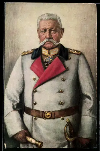 AK Reichspräsident Paul von Hindenburg in Uniform