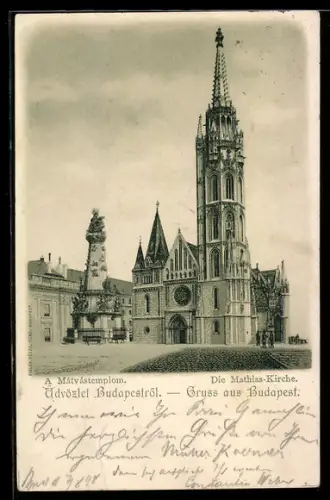 AK Budapest, Ansicht der Mathias-Kirche