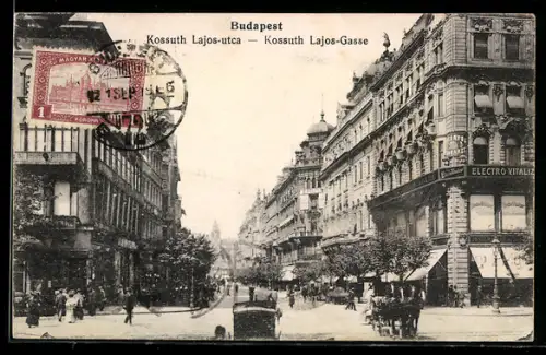 AK Budapest, die Kossuth Lajos-Gasse