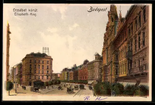 AK Budapest, Elisabeth-Ring mit Wohngebäuden