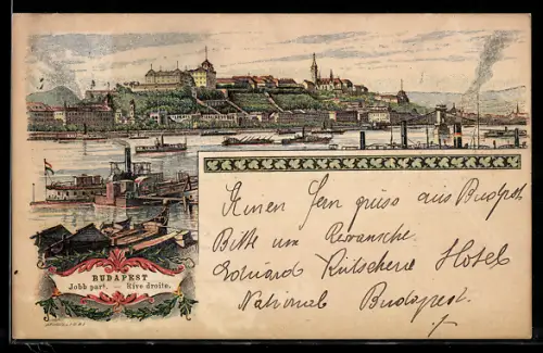 Lithographie Budapest, Rive droite