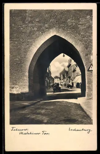 AK Teterow, Blick durch das Malchiner Tor