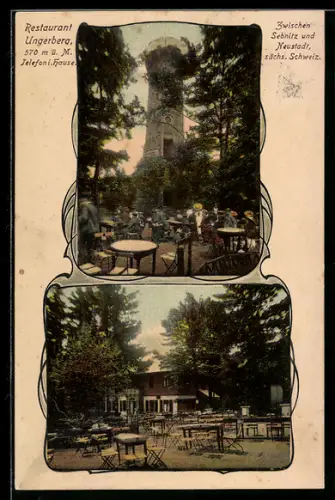 AK Neustadt, Restaurant Ungerberg mit Aussichtsturm und Gartenterrasse