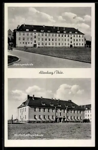 AK Altenburg /Thür., Kaserne, Stabsgebäude, Wirtschaftsgebäude