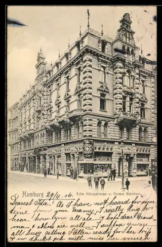 AK Hamburg-Neustadt, Drogerie Germania, Königstrasse Ecke Grosse Bleichen