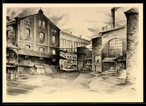 Künstler-AK Wetzlar, Buderus'sche Eisenwerke, Amalienhütte