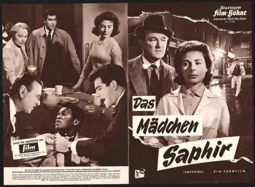 Filmprogramm IFBe Nr. 5138, Das Mädchen Saphir, Nigel Patrick, Yvonne Mitchell, Regie: Basil Dearden