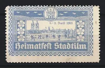 Reklamemarke Stadtilm, Heimatfest 1.-3. Juli 1911, Ortsansicht