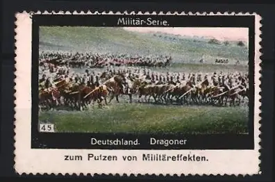 Reklamemarke Deutschland, Dragoner, Militär-Serie, Putzmittel für Militäreffekten