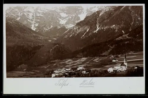 Foto-AK Fritz Gratl: Telfes, Ortsansicht mit Kirche