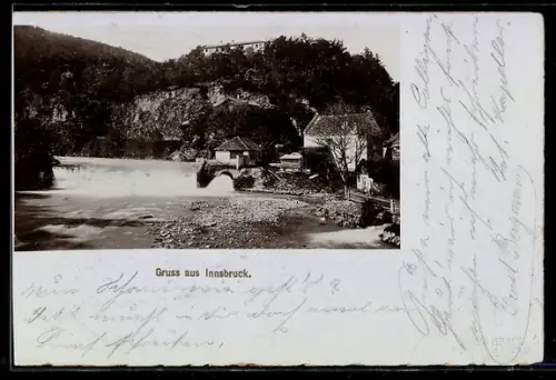 Foto-AK Fritz Gratl: Innsbruck, Partie am Fluss