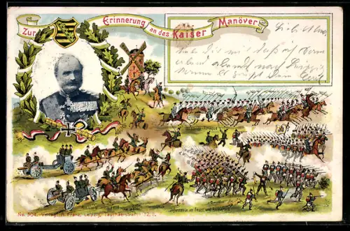 Künstler-AK Erinnerung an das Kaisermanöver