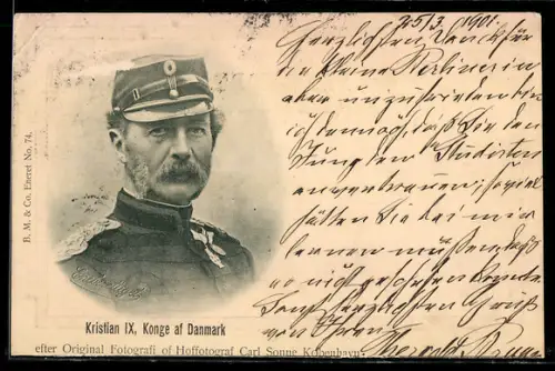 AK Portrait Kristian IX. von Dänemark