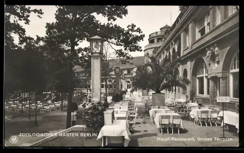AK Berlin-Tiergarten, Zoologischer Garten, Haupt-Restaurant, die Grosse Terrasse