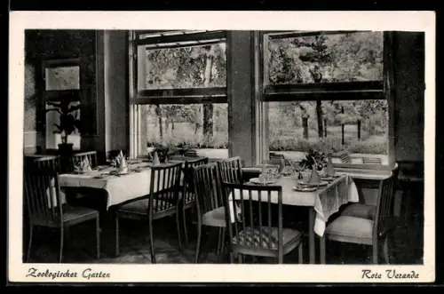 AK Berlin, Zoologischer Garten, Restaurant Rote Veranda, Budapesterstr. 20