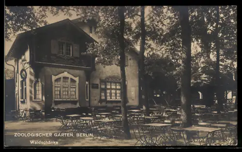 Foto-AK Berlin-Charlottenburg, Zoologischer Garten, Waldschänke