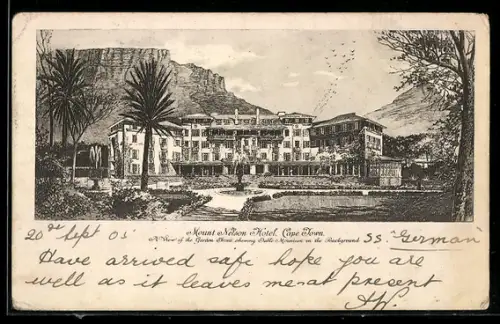AK Cape Town, Mount Nelson Hotel, A View of the Garden Street showing Table Mountain in the Background
