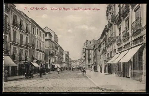 AK Granada, Calle de Reyes Católicos hacia abajo