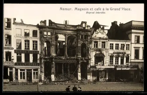 AK Namur, Magasin et café à la Grand`Place, Ruines