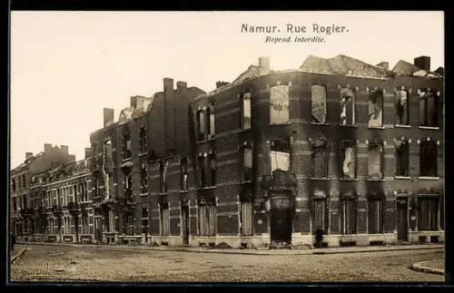 AK Namur, Rue Rogier, Ruines